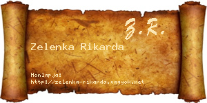 Zelenka Rikarda névjegykártya